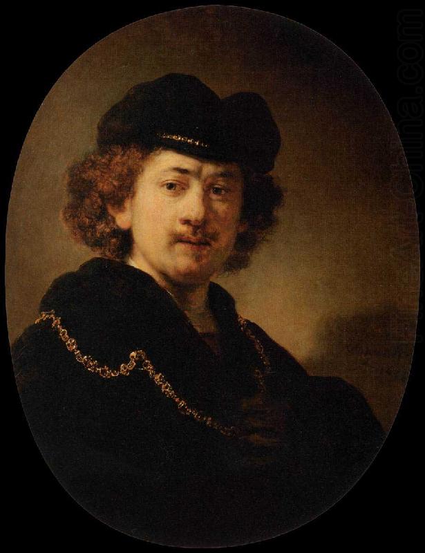 Self portrait Wearing a Toque and a Gold Chain, Rembrandt Peale